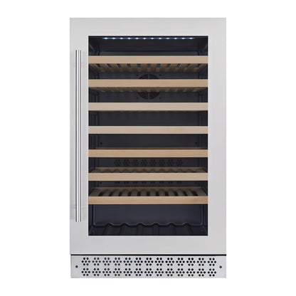 Connoisseur 89 wine cellar — 89 bottles, single zone, built-in or freestanding — front view with the door closed