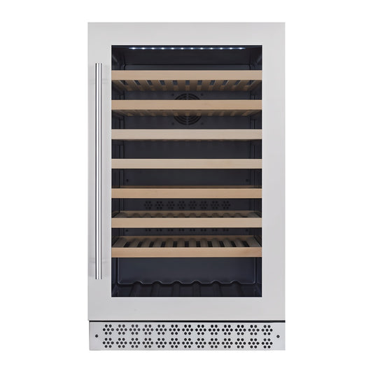 Connoisseur 89 wine cellar — 89 bottles, single zone, built-in or freestanding — front view with the door closed